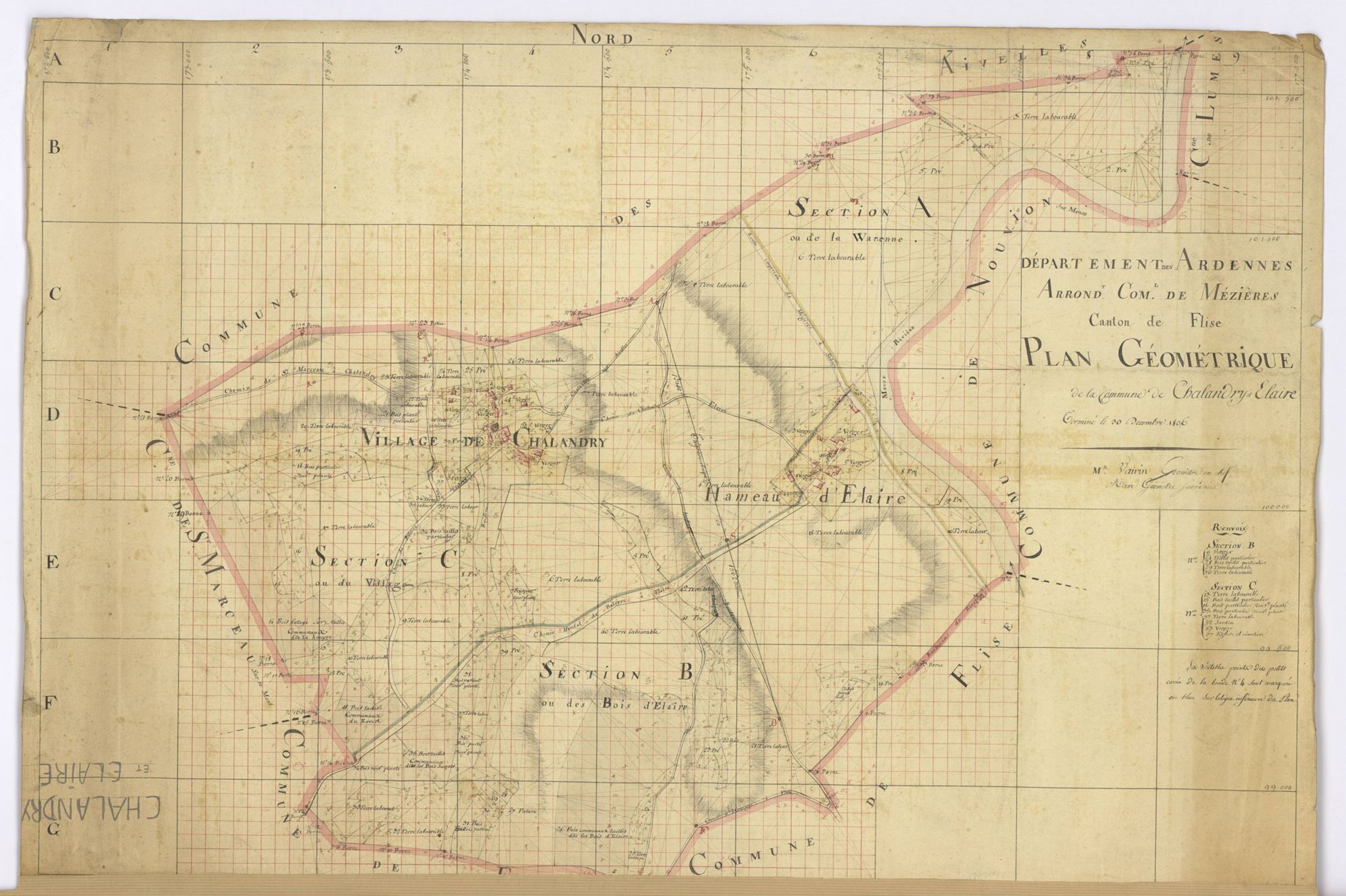 Chalandry-Elaire - Plan géométrique de la commune