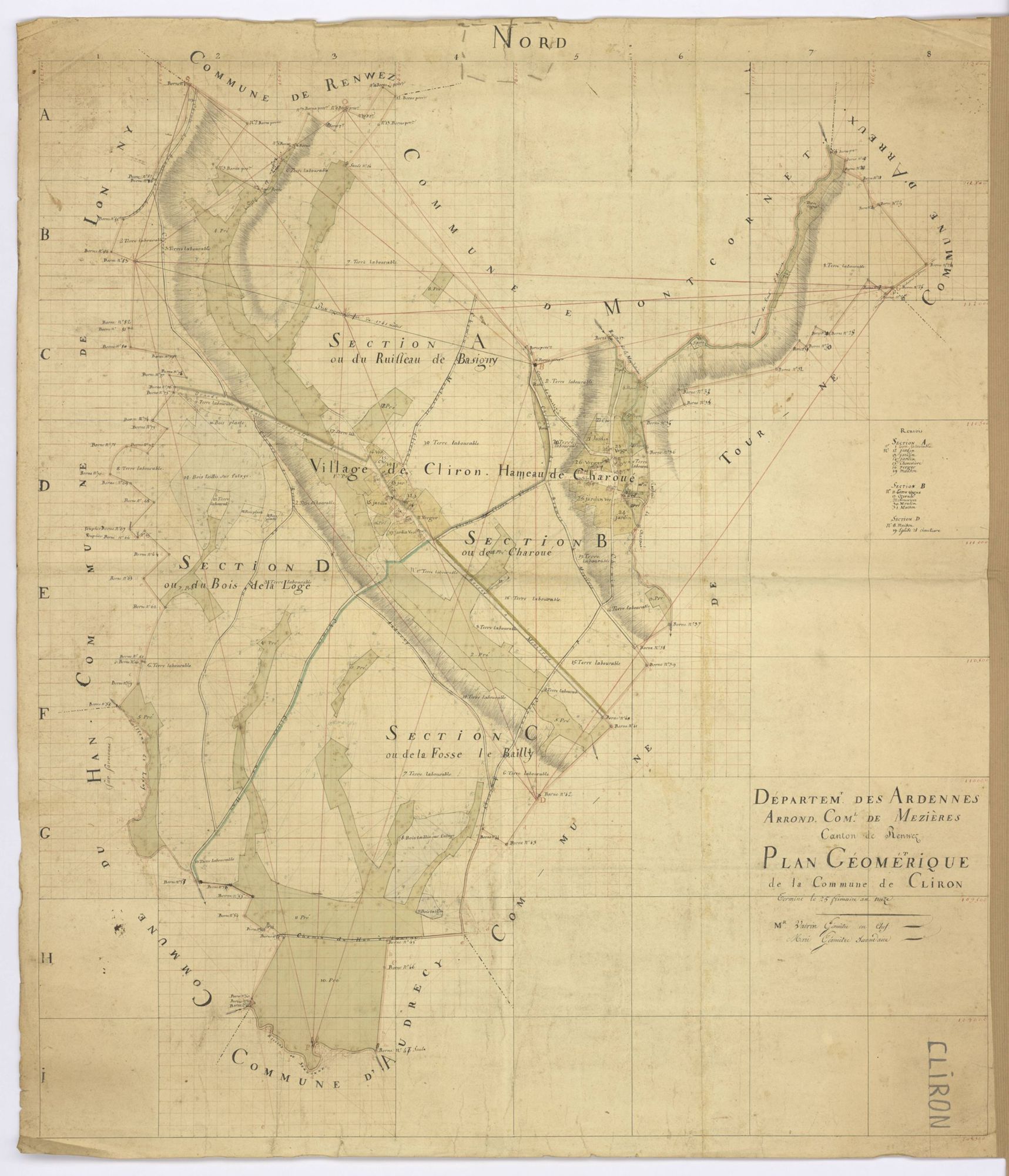 Cliron - Plan géométrique de la commune
