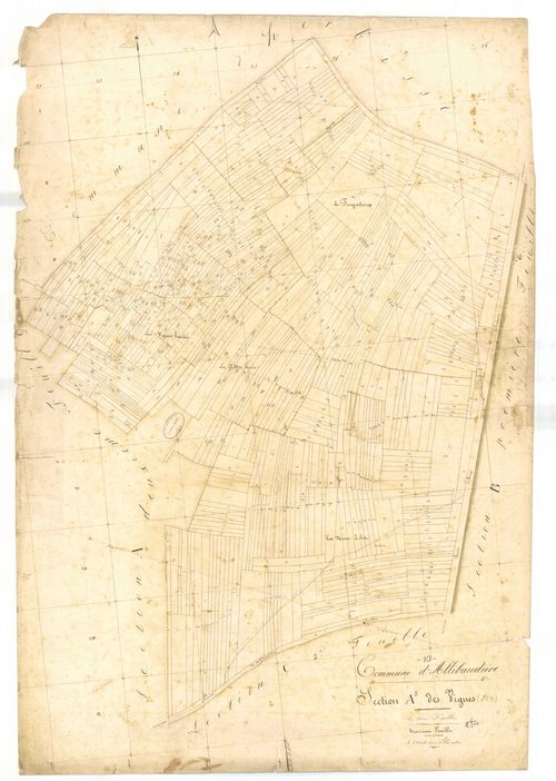 Allibaudières, section A dite des vignes, feuille n° 3