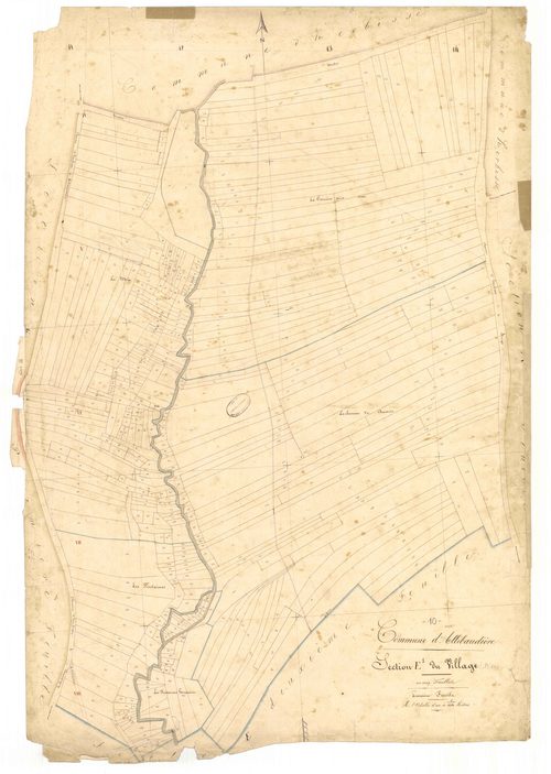 Allibaudières, section E dite du village, feuille n° 1