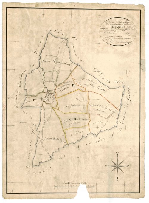 Amance, tableau d'assemblage, feuille n° 1