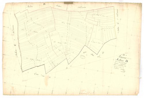 Amance, section D dite du bas des veaux, feuille n° 3