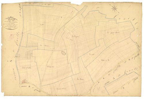 Arconville, section A dite Bretonnière, feuille n° 4, parcelles n°407-724