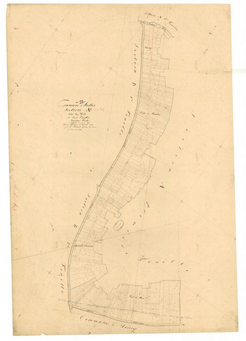 Arrelles, section A dite site de fiel, feuille n° 3, parcelles n°351-603
