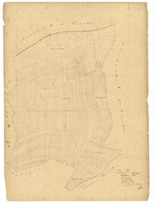 Arrelles, section C dite du carron, feuille n° 3, parcelles n°737-1152
