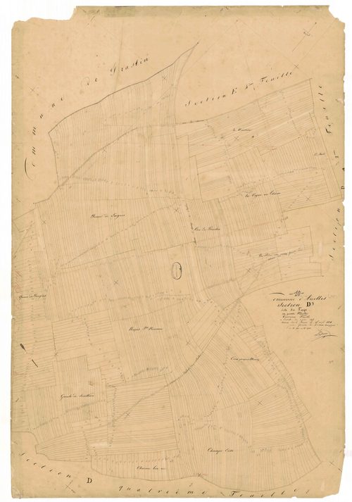Arrelles, section D dite des fays, feuille n° 3, parcelles n°964-1700