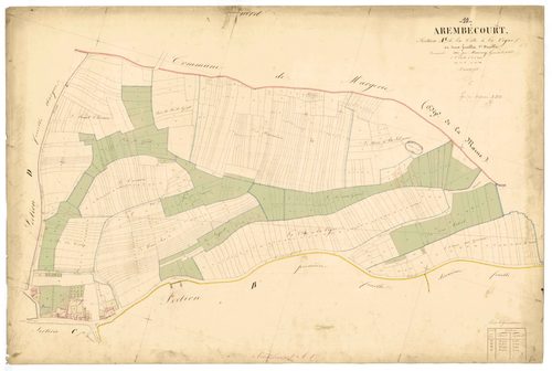 Arrembécourt, section A dite côte à la vigne, feuille n° 1, parcelles n° 1-460