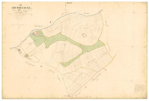 Arrembécourt, section B dite d'Haricourt, feuille n° 1, parcelles n°1-244