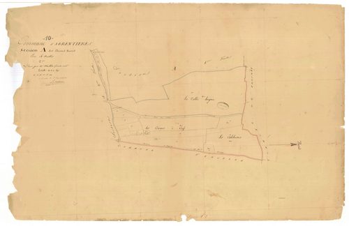Arrentières, section A dite des dames noires, feuille n° 2, parcelles n°96-122