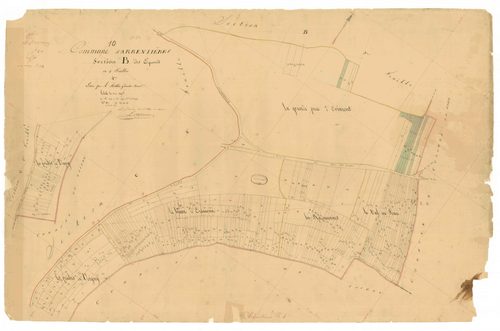Arrentières, section B dite des eguerries, feuille n° 4, parcelles n°1369-1699