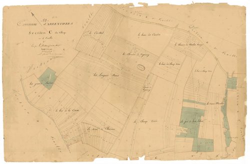 Arrentières, section C dite du village, feuille n° 2, parcelles n°573-808