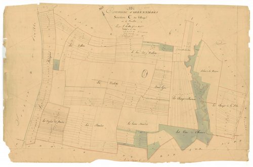 Arrentières, section C dite du village, feuille n° 3, parcelles n°809-1069