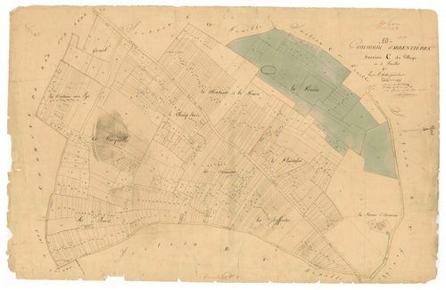 Arrentières, section C dite du village, feuille n° 4, parcelles n°1070-1622