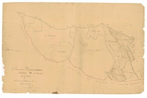 Arrentières, section D dite des rougeux, feuille n° 1, parcelles n°1-105