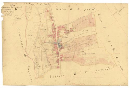 Arsonval, section B du village, feuille n° 4, parcelles n°970-1577