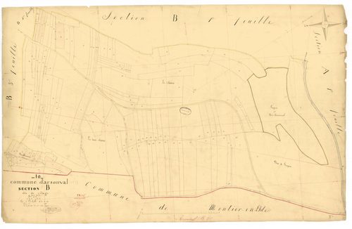 Arsonval, section B du village, feuille n° 2, parcelles n°468-599