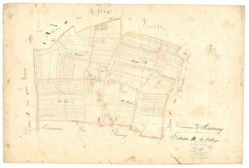 Assenay, section B dite du village, feuille n° 2, parcelles n°409-626