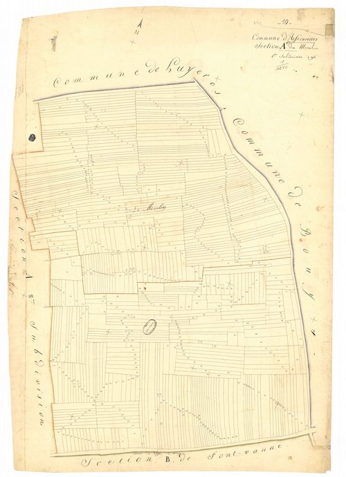 Assencières, section A dite des moulins, feuille n° 1