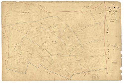 Aulnay, section A dite des vignes, feuille n° 1, parcelles n°1-489