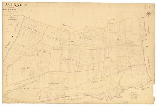 Aulnay, section B dite de la grande plaine, feuille n° 2, parcelles n°294-713