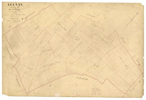Aulnay, section C dite du village, feuille n° 3, parcelles n°591-962
