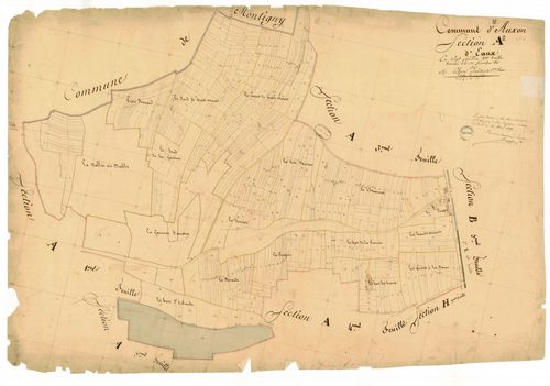 Auxon, section A dite d'Eaux, feuille n° 2, parcelles n°3-459