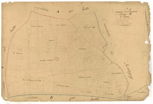 Auxon, section A dite d'Eaux, feuille n° 3, parcelles n°460-970