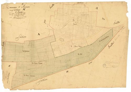 Auxon, section A dite d'Eaux, feuille n° 4, parcelles n°971-1417