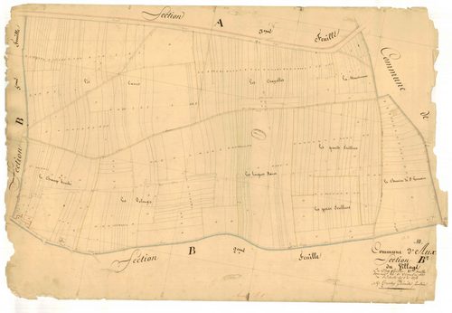 Auxon, section B dite du village, feuille n° 1