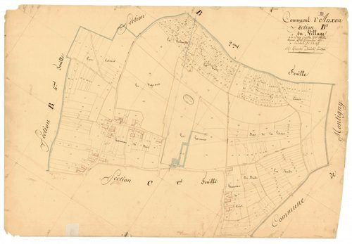 Auxon, section B dite du village, feuille n° 3