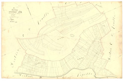 Avirey-Lingey, section C dite de la voie de balnos, feuille n° 3, parcelles n°666-957