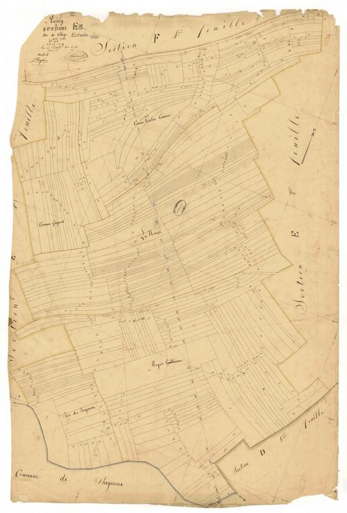 Avirey-Lingey, section E dite du village, feuille n° 3, parcelles n°1429-1809