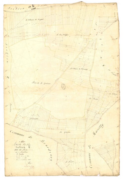 Avon-la-Pèze, section C dite du bois, feuille n° 2, parcelles n°323-762