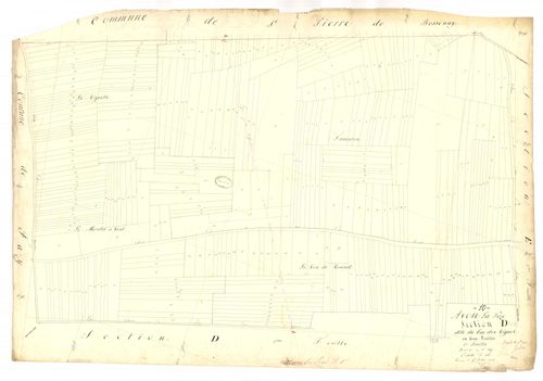 Avon-la-Pèze, section D dite du bas des vignes, feuille n° 1, parcelles n°1-349