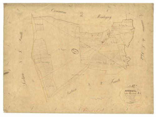 Avreuil, section A dite des bordes, feuille n° 1
