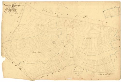 Bagneux-la-Fosse, section E dite du village, feuille n° 1, parcelles n°1-348