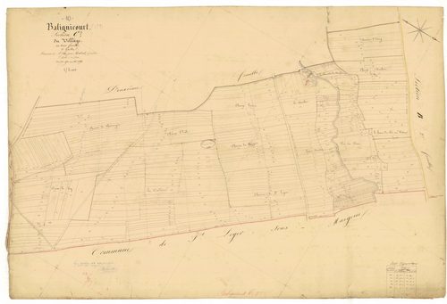 Balignicourt, section C dite du village, feuille n° 3