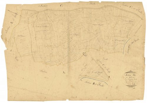Balnot-sur-Laignes, section A dite de bellevue, feuille n° 3
