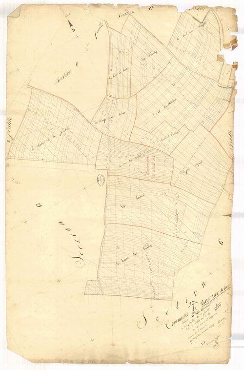 Bar-sur-Seine, section G dite d'Avaleur, feuille n° 6