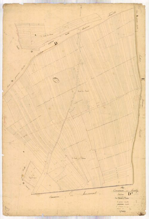 Bouilly, section D dite du mont de doux, feuille n° 3