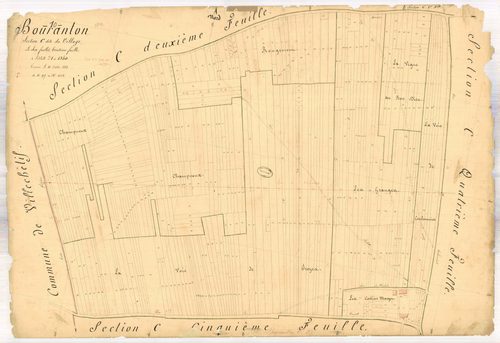 Bouranton, section C dite du village, feuille n° 3