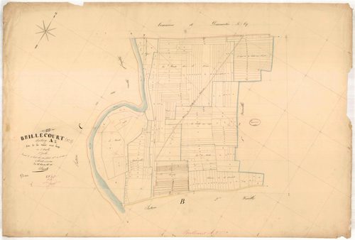 Brillecourt, section A dite de la vallée aux loups, feuille n° 2, parcelles n° 450-701