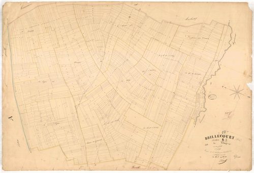 Brillecourt, section B dite du village, feuille n° 1, parcelles n° 1-740