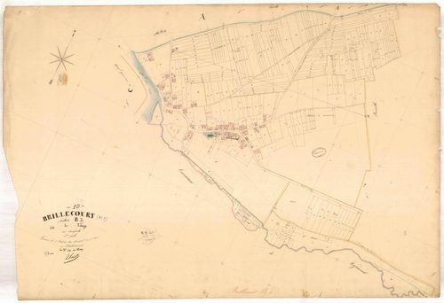 Brillecourt, section B dite du village, feuille n° 2, parcelles n° 741-1119