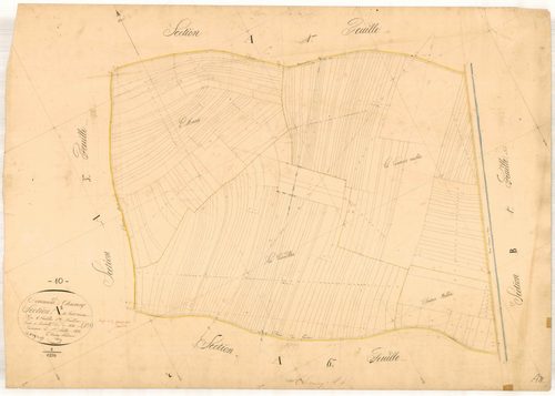 Chamoy, section A dite forêt che, feuille n° 5, parcelles n° 827-1059