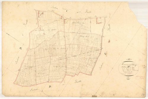 Chamoy, section D dite des vignes, feuille n° 2, parcelles n° 294-1105