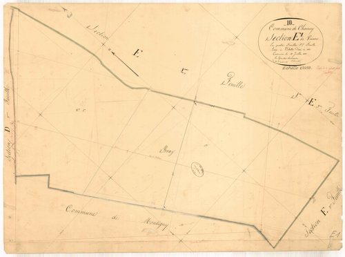 Chamoy, section E dite de Voivres, feuille n° 1, parcelles n° 1-1 bis