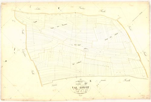 Channes, section D dite du val goyot, feuille n° 3, parcelles n° 358-605