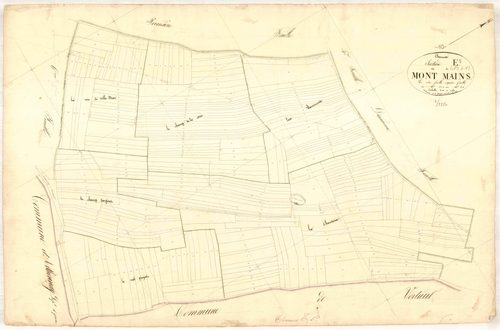 Channes, section E dite mont mains, feuille n° 5, parcelles n° 601-874