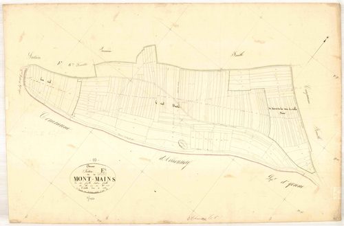 Channes, section E dite mont mains, feuille n° 6, parcelles n° 875-1043